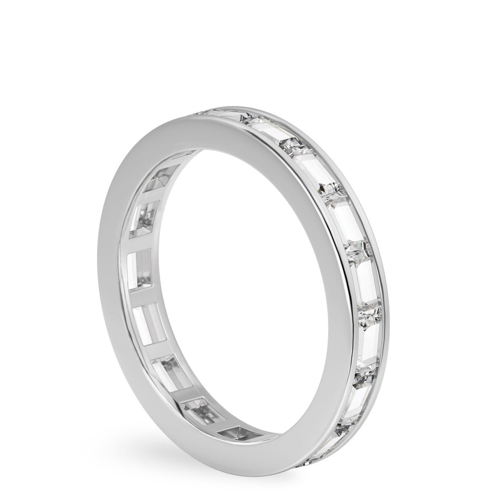 Stunning 0.50 CT Baguette Moissanite Stones Channel Full Eternity Wedding Band 2