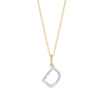 0.30 TCW Round Moissanite Diamond Customized Letter Pendant Necklace in Solid Gold 28