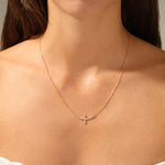 0.40 TCW Round Moissanite Diamond Cross Pendant Necklace in Solid Gold 5