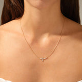 0.40 TCW Round Moissanite Diamond Cross Pendant Necklace in Solid Gold 5