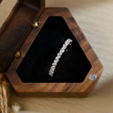 Stunning 0.3 CT Round & Marquise Moissanite Stones Wedding Band 3