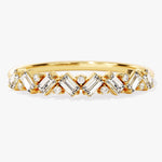 Stunning 0.30 CT Round & Baguette Moissanite Stones Alternative Diamond Wedding Band 1