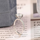 Stunning 1.0 CT Round Moissanite Engagement Ring with Hidden Halo Design 3