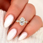 Stunning 2.5 CT Oval Moissanite Engagement Ring with Three Stone Design 6