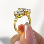 Stunning 1.75 & 4 CT Emerald, Pear Moissanite Engagement Ring with Two Stone Design 4
