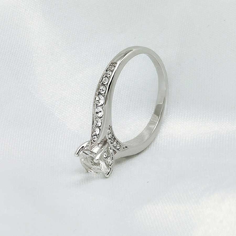 Round Cut Channel Setting Cubic Zirconia in 925 Sterling Silver Ring 6
