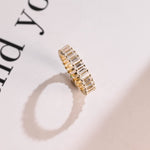 Stunning 0.5 TCW Emerald Moissanite Stones Full Eternity Wedding Bands 8