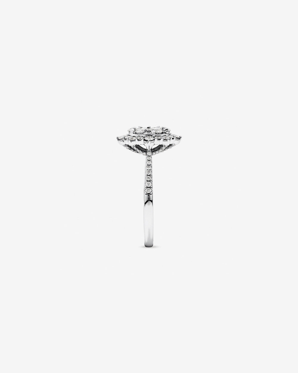 Stunning 0.93 TCW Round Moissanite Engagement Ring With Halo & Pave Design 3