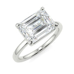 Stunning 2.45 CT East West Emerald Moissanite Engagement Ring with Solitaire Design 5