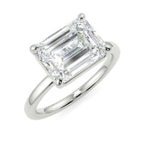 Stunning 2.45 CT East West Emerald Moissanite Engagement Ring with Solitaire Design 5