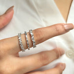 Stunning 0.50 TCW Round & Baguette Moissanite Stones Wedding Band 9