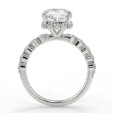 Stunning 1.0 CT Cushion Moissanite Engagement Ring with Hidden Halo & Pave Design 6