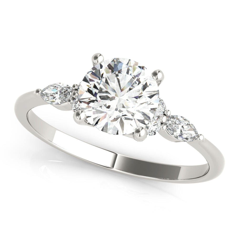Stunning 0.50-1.50 CT Round Moissanite Engagement Ring With Cluster Design 2