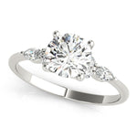 Stunning 0.50-1.50 CT Round Moissanite Engagement Ring With Cluster Design 2