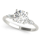 Stunning 0.50-1.50 CT Round Moissanite Engagement Ring With Cluster Design 2