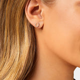 Round Cut Cubic Zirconia in 925 Sterling Silver Earrings 4