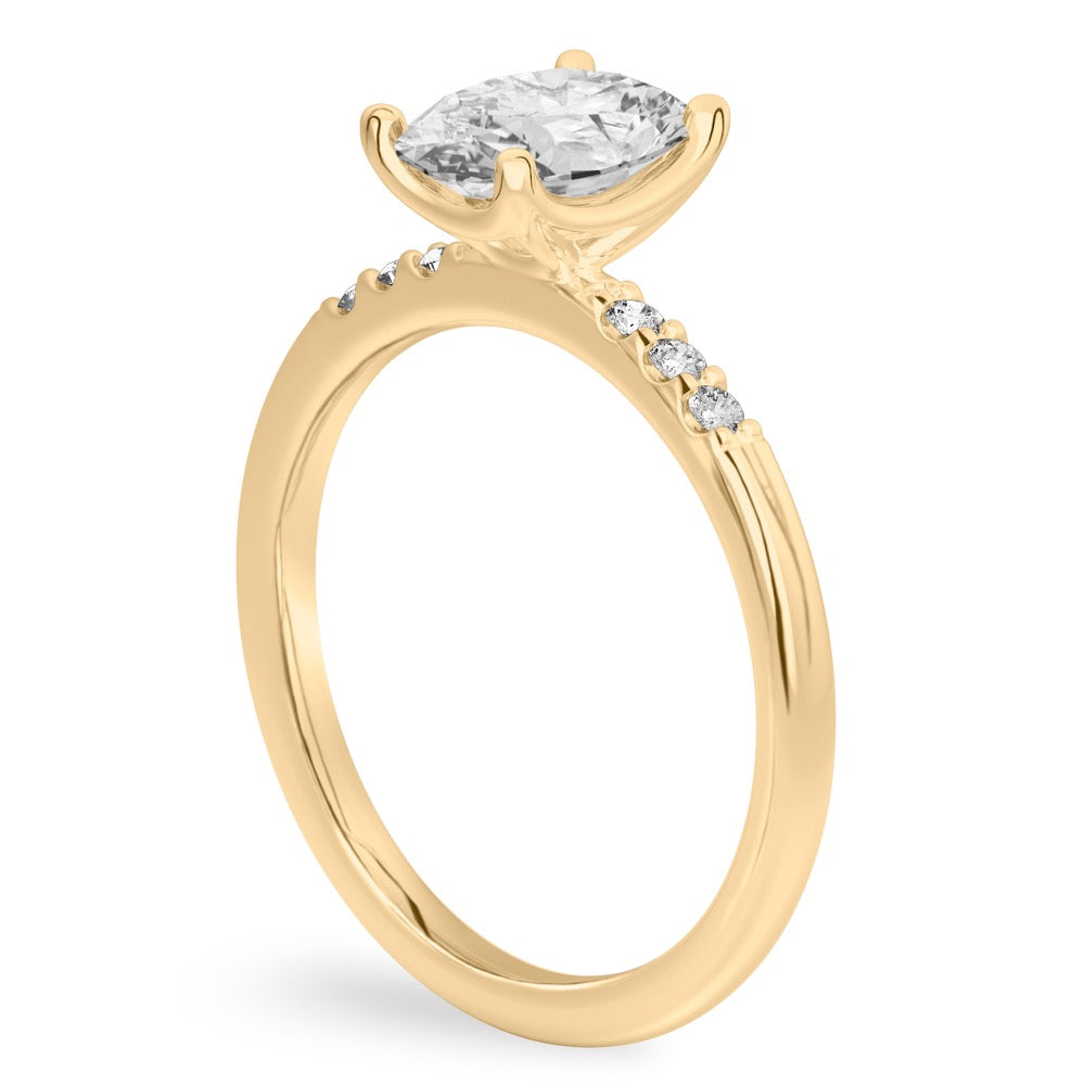 Stunning 1.0- 2.0 CT Oval Moissanite Engagement Ring with Pave Design 2