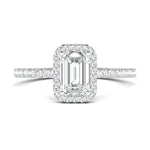 Stunning 0.5 CT Emerald Moissanite Engagement Ring With Halo & Pave Design 1