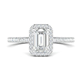 Stunning 0.5 CT Emerald Moissanite Engagement Ring With Halo & Pave Design 1