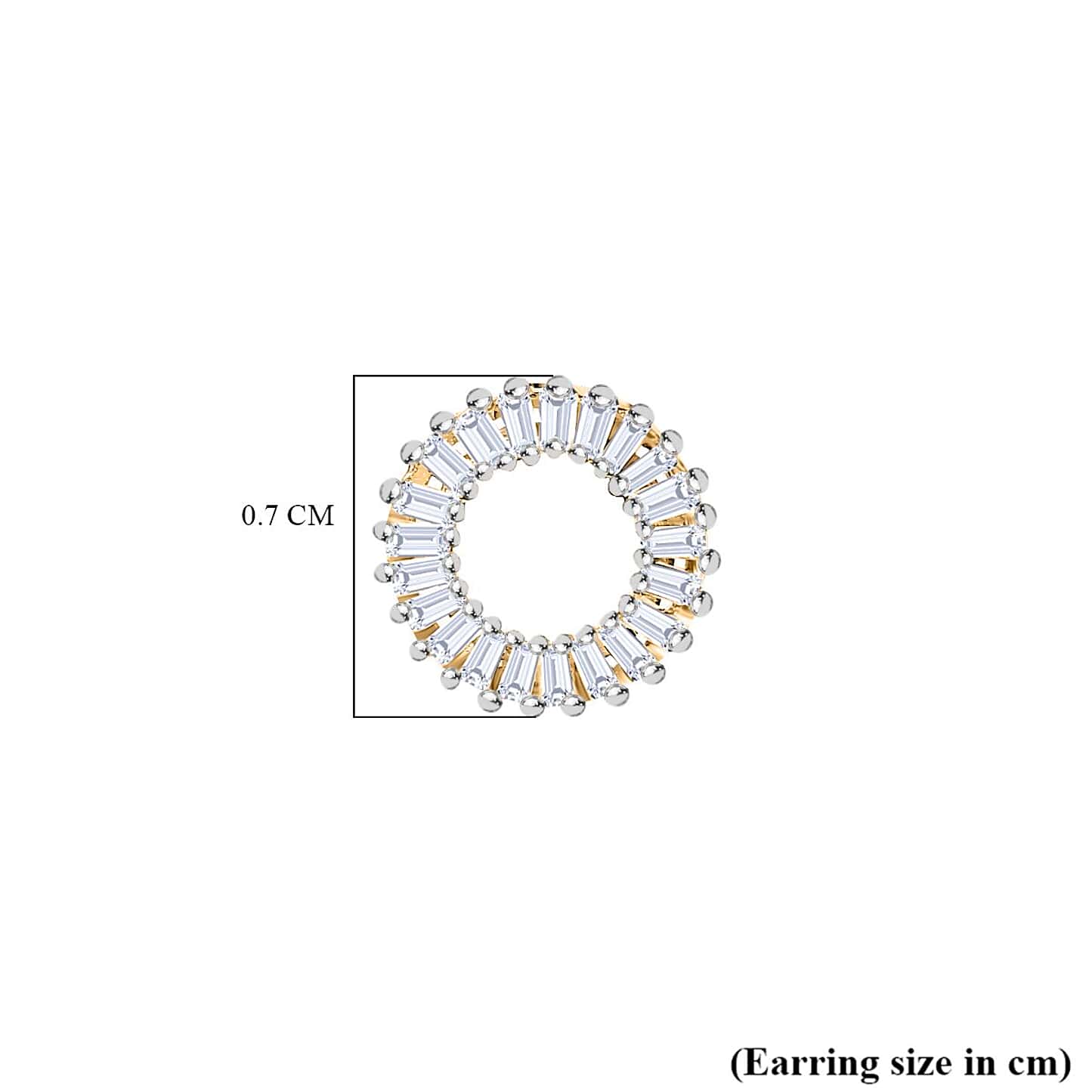 Round Cut Cubic Zirconia in 925 Sterling Silver Earrings 6
