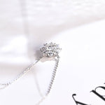 0.50 TCW Round Moissanite Diamond Halo Pendant Necklace in Solid Gold 9