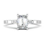 Stunning 0.5 CT Emerald Moissanite Engagement Ring With Three Stone Design 1