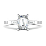 Stunning 0.5 CT Emerald Moissanite Engagement Ring With Three Stone Design 1