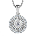 Round Cut Cubic Zirconia in 925 Sterling Silver Necklace 1