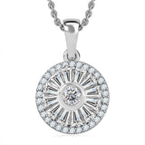Round Cut Cubic Zirconia in 925 Sterling Silver Necklace 1