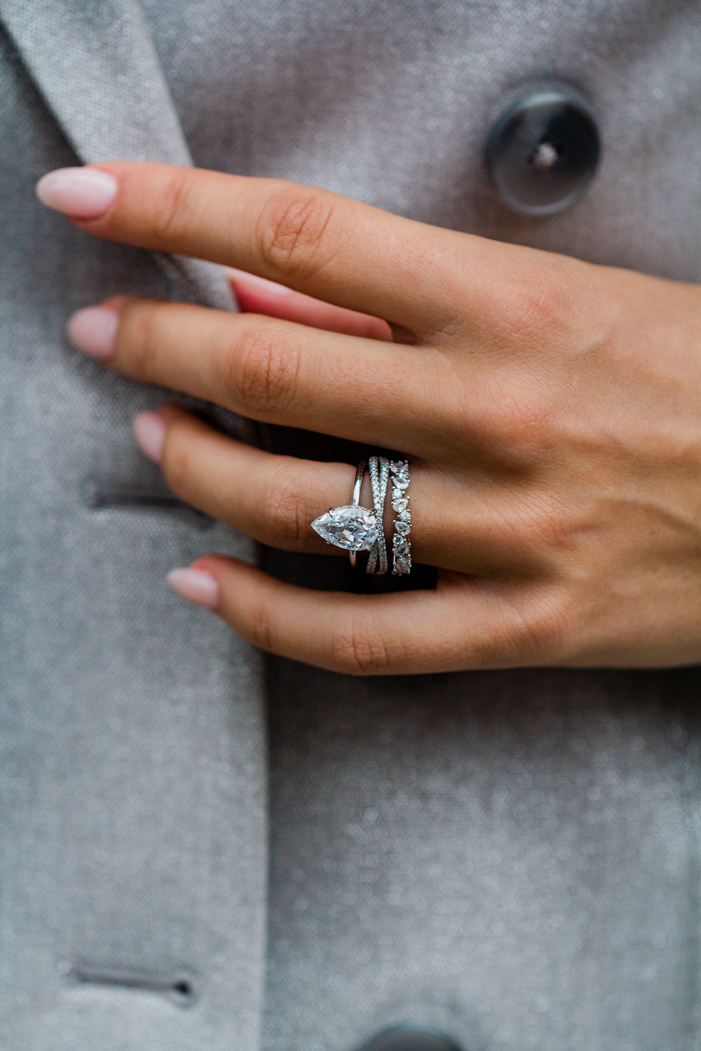 Pear Cut Solitaire Style Cubic Zirconia in 925 Sterling Silver Ring 2