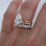 Stunning 0.4 TCW Marquise & Round Moissanite Stones Alternate Wedding Band 7