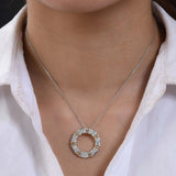 Round Cut Cubic Zirconia in 925 Sterling Silver Necklace 2