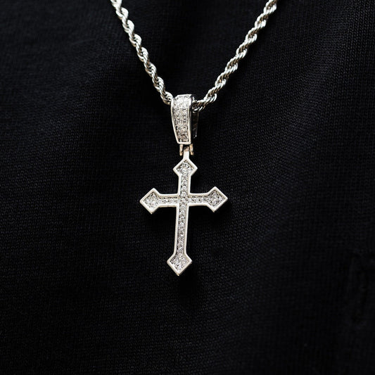 1.5 CT Round Moissanite CrossStyle Silver Pendant for Him 2