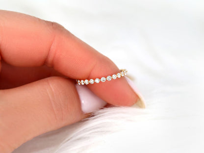 Stunning 0.55 TCW Round Moissanite Stones Half Eternity Wedding Band 4