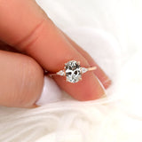 Stunning 1.95 CT Oval Moissanite Engagement Ring with Three Stone Design 7