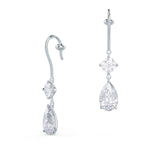 1.30 TCW Pear & Round Cut Moissanite Duet Drop Earrings in Gold 6