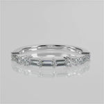 Stunning 0.30 TCW Round & Baguette Moissanite Stones Half Eternity Wedding Band 4