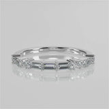 Stunning 0.30 TCW Round & Baguette Moissanite Stones Half Eternity Wedding Band 4