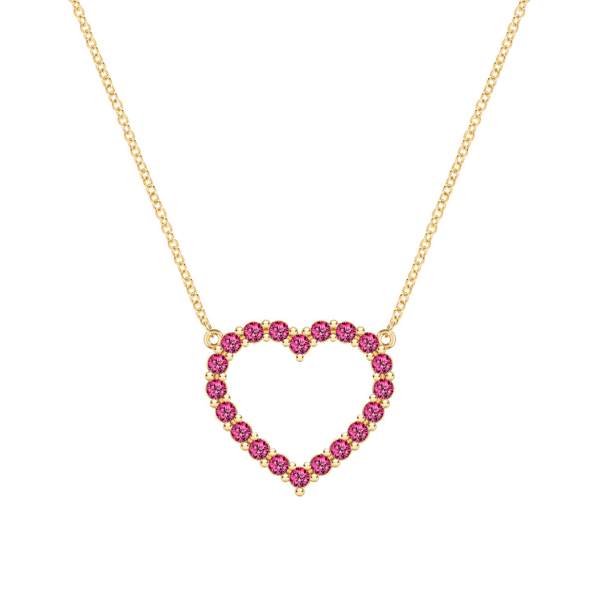 0.6 TCW Round Ruby Lab Made Diamond-July Birthstone Necklace 1