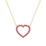 0.6 TCW Round Ruby Lab Made Diamond-July Birthstone Necklace 1