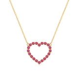 0.6 TCW Round Ruby Lab Made Diamond-July Birthstone Necklace 1