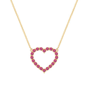 0.6 TCW Round Ruby Lab Made Diamond-July Birthstone Necklace