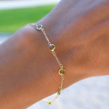 1.75 TCW Round Peridot Lab Made Diamond- August Birthstone Bracelet 3