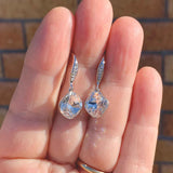 Round Cut Cubic Zirconia in 925 Sterling Silver Earrings 2