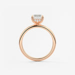 Emerald Hidden Halo Lab Grown Diamond Engagement Ring