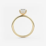 Emerald Hidden Halo Lab Grown Diamond Engagement Ring