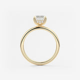 Emerald Hidden Halo Lab Grown Diamond Engagement Ring