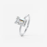 Emerald Hidden Halo Lab Grown Diamond Engagement Ring