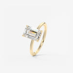 Emerald Hidden Halo Lab Grown Diamond Engagement Ring
