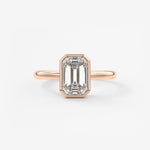 Emerald Bezel Lab Grown Diamond Engagement Ring